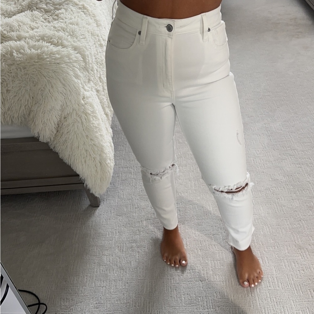 Eunina white ripped jeans